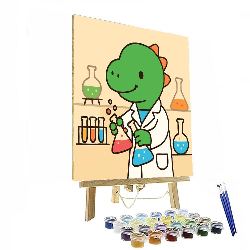 Dino Science Lab Paint by numbers art
