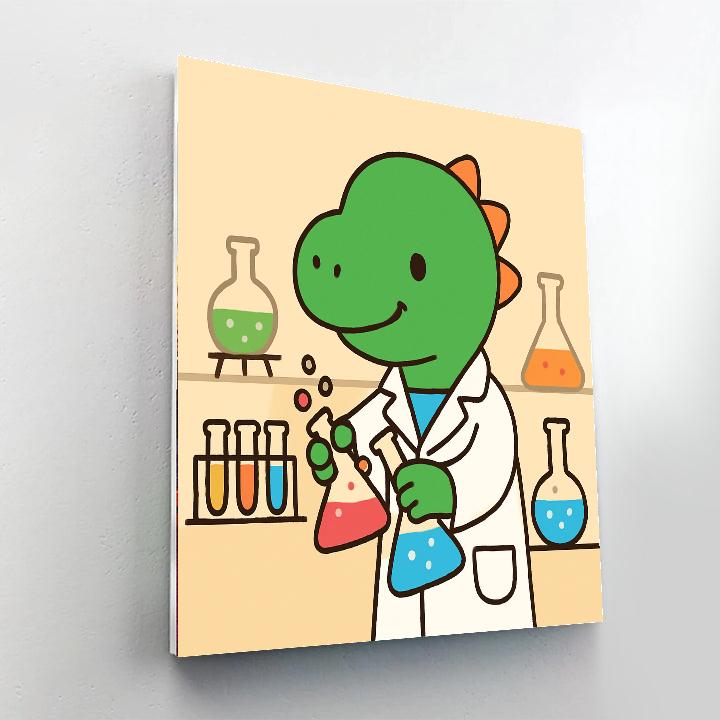 Dino Science Lab Paint by numbers art