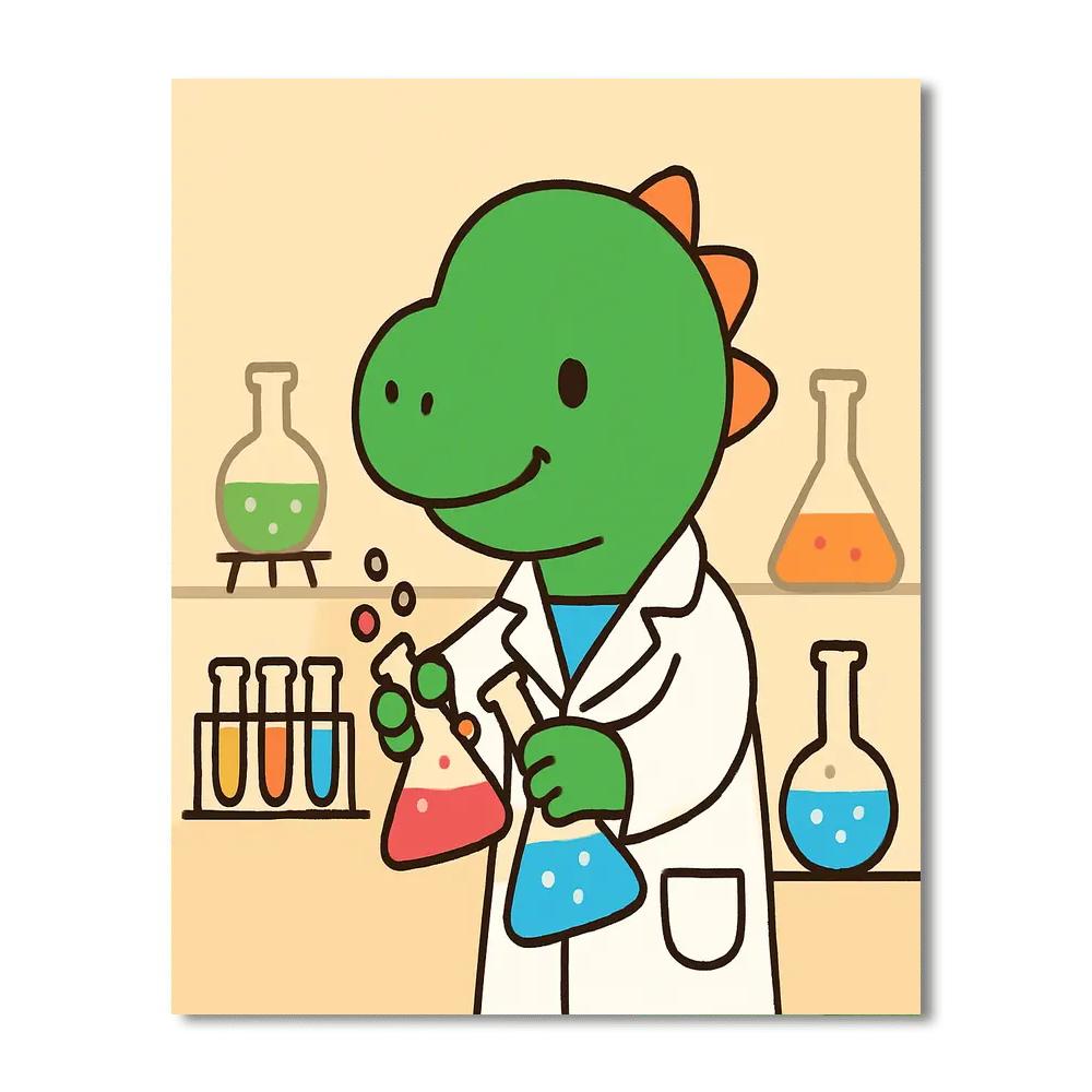 Dino Science Lab Paint by numbers art