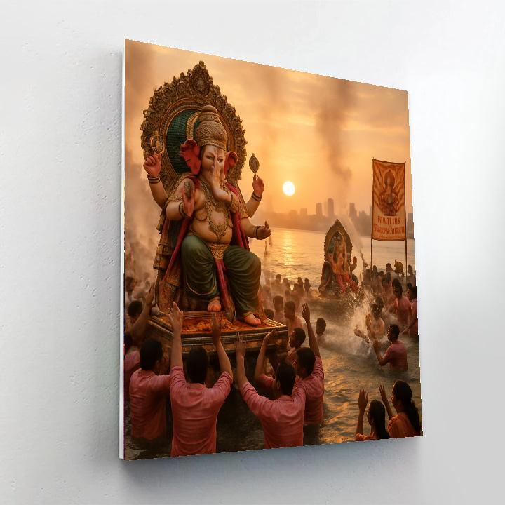 Ganesha Visarjan Procession Mumbai Paint by numbers kits