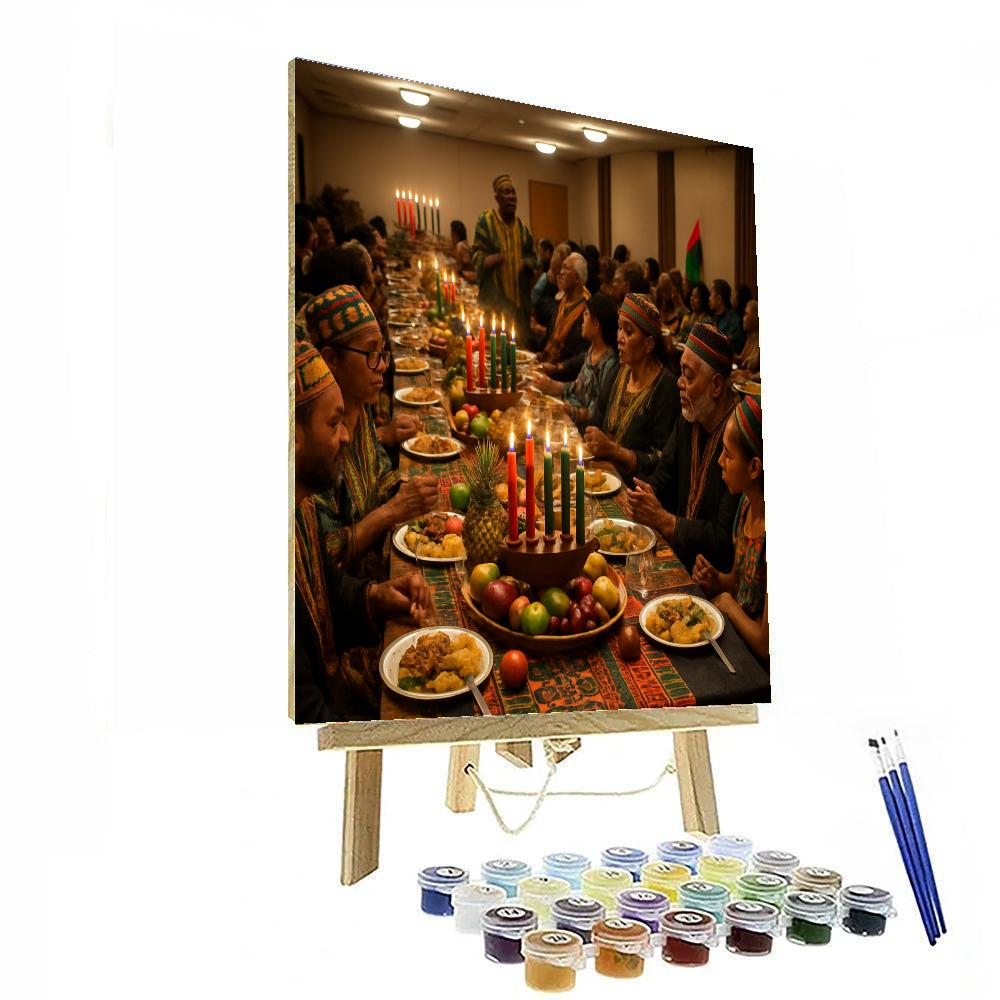 Kwanzaa Community Feast Table painting number kit