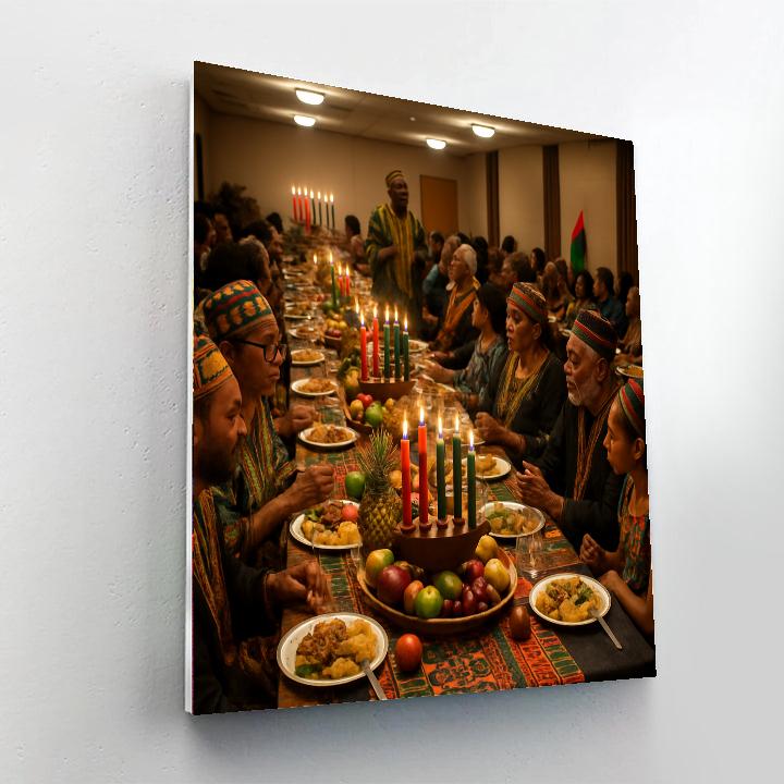Kwanzaa Community Feast Table painting number kit