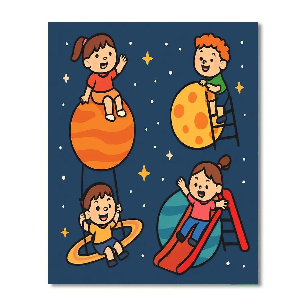 Pocket Planet Playground Paint by numbers kits