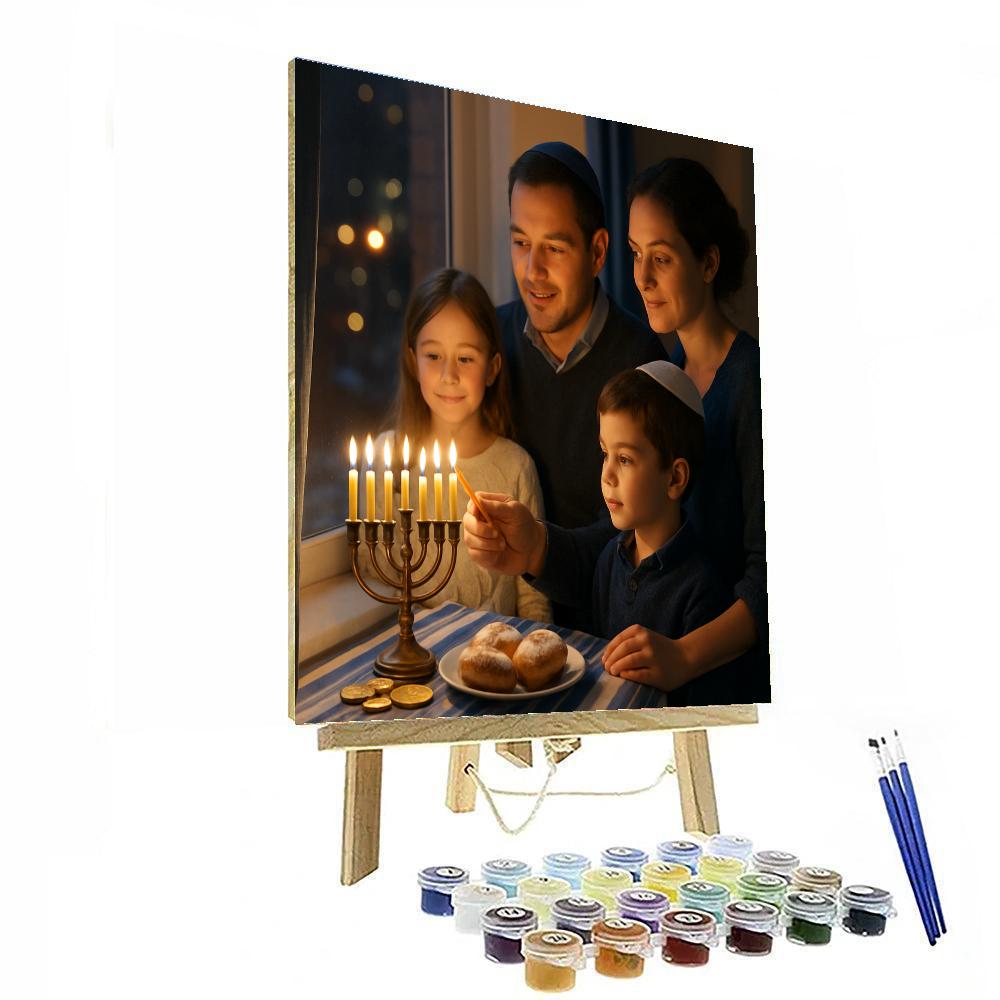Hanukkah Candle Lighting Family Painting by numbers kit