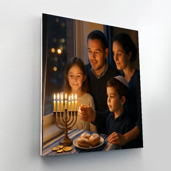 Hanukkah Candle Lighting Family Painting by numbers kit