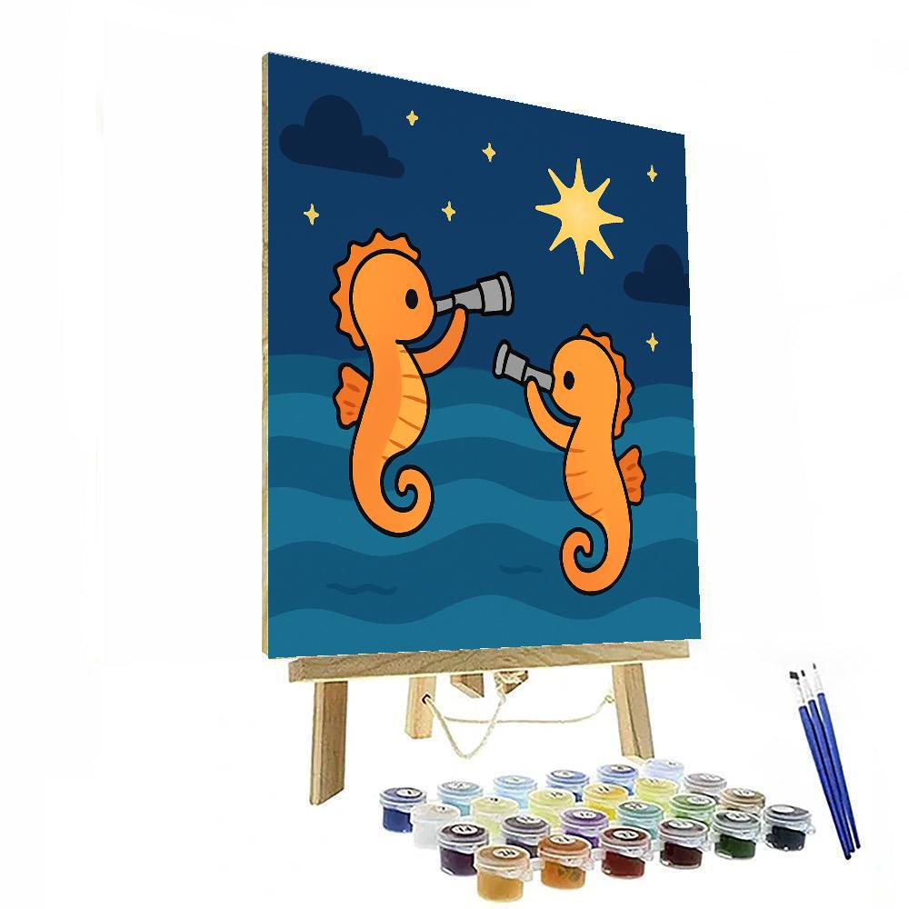 Stargazer Seahorses DIY paint by numbers