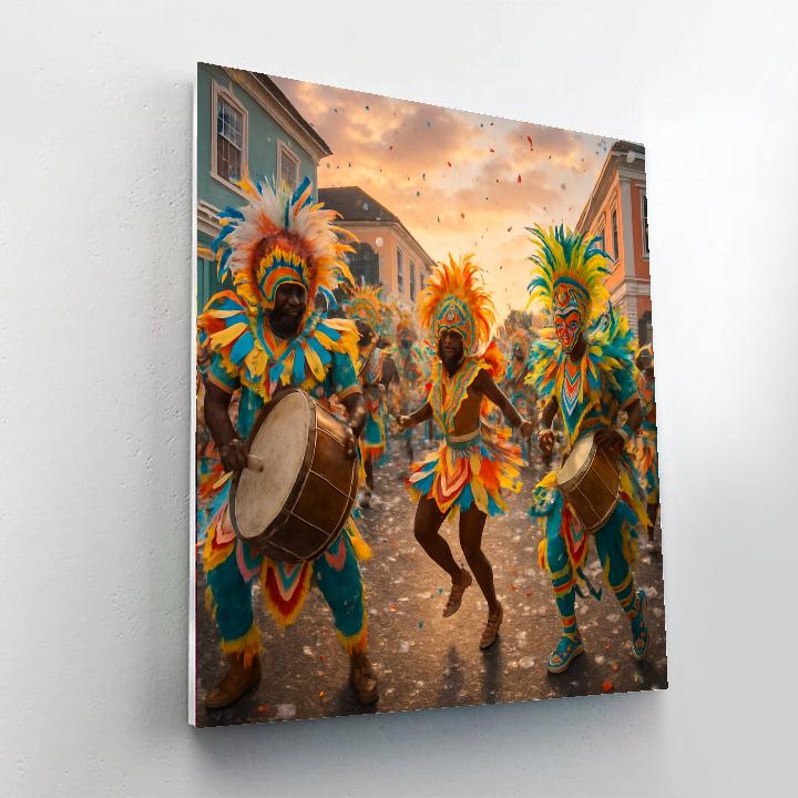 Junkanoo Parade Nassau Street paint by color