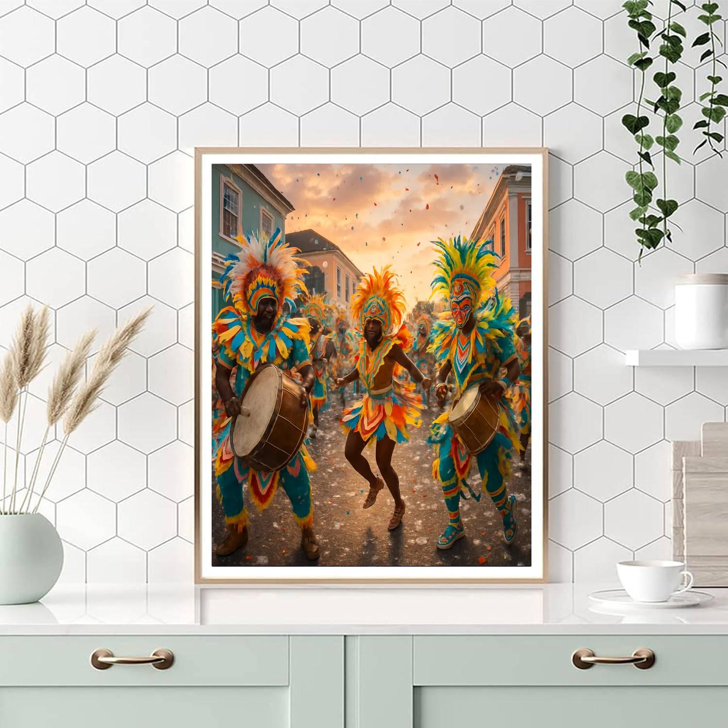 Junkanoo Parade Nassau Street paint by color