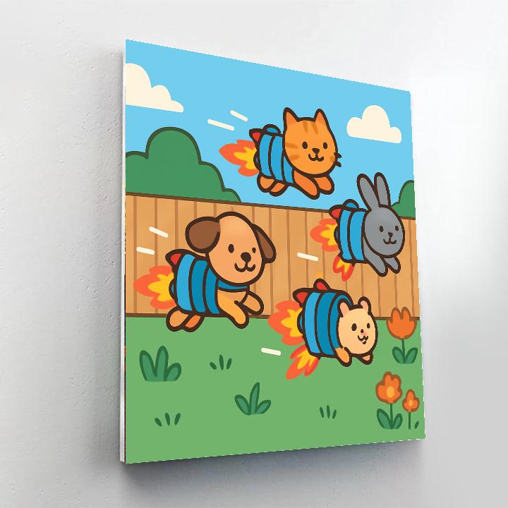 Pocket Rocket Pets paint by numbers