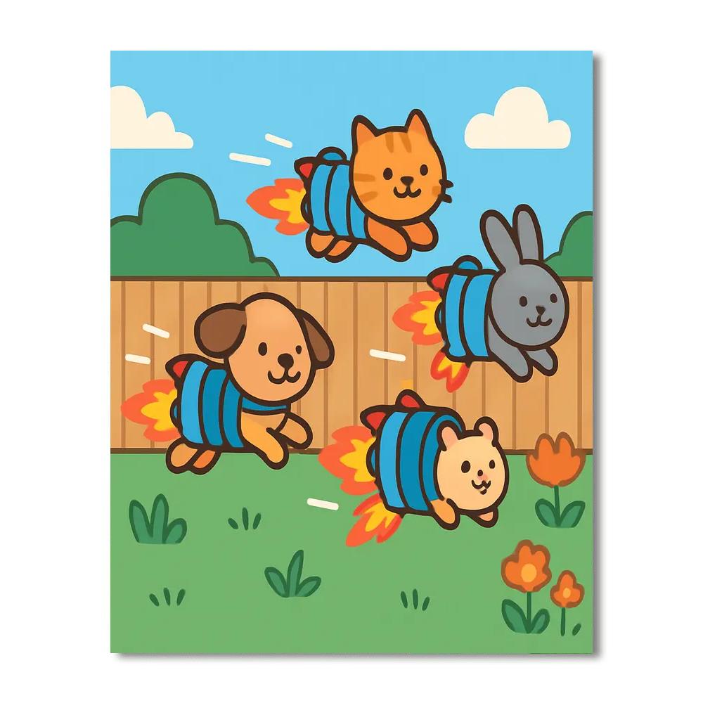 Pocket Rocket Pets paint by numbers