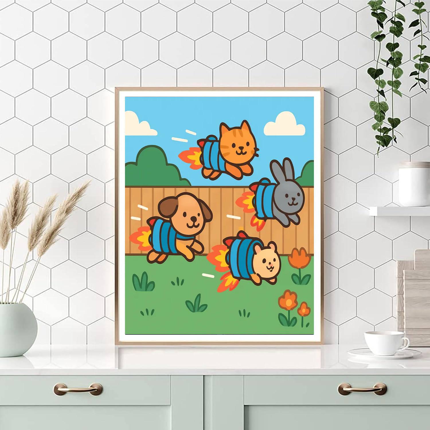 Pocket Rocket Pets paint by numbers