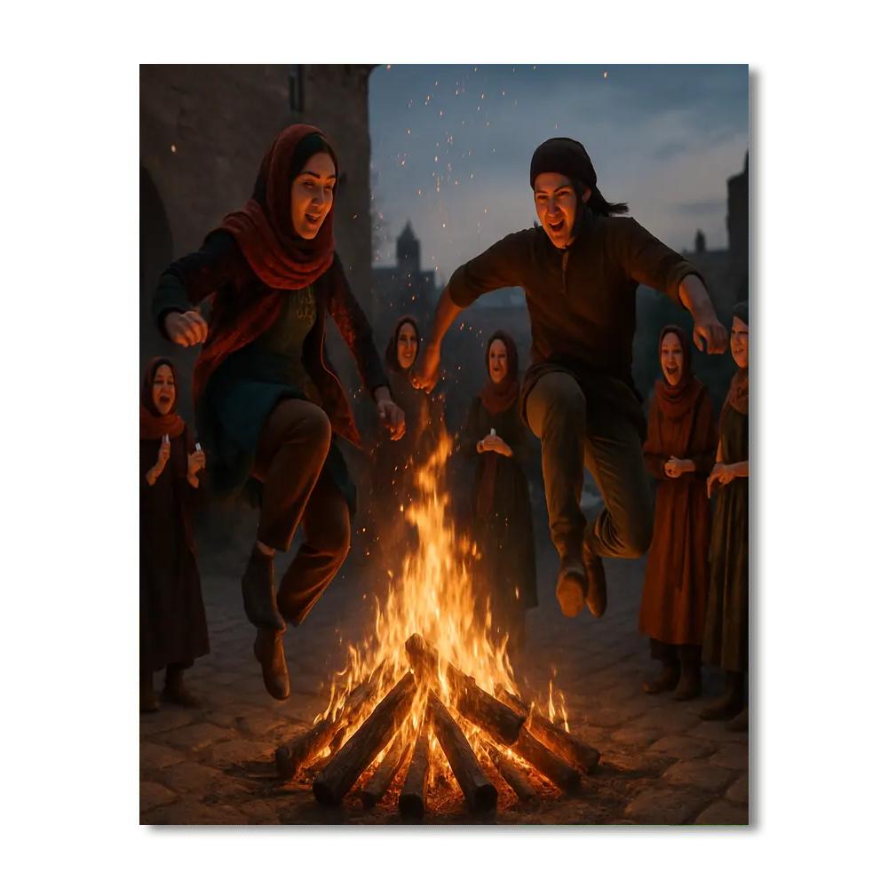 Nowruz Fire Jumping Chaharshanbe Suri Painting by numbers kit