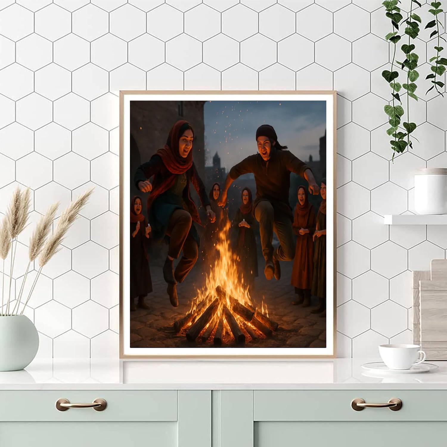 Nowruz Fire Jumping Chaharshanbe Suri Painting by numbers kit