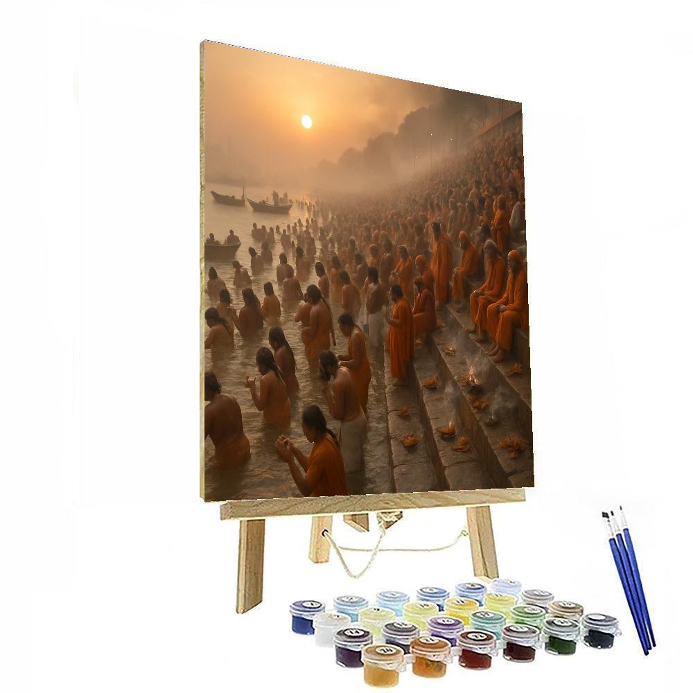 Kumbh Mela Sacred River Bathing Number painting