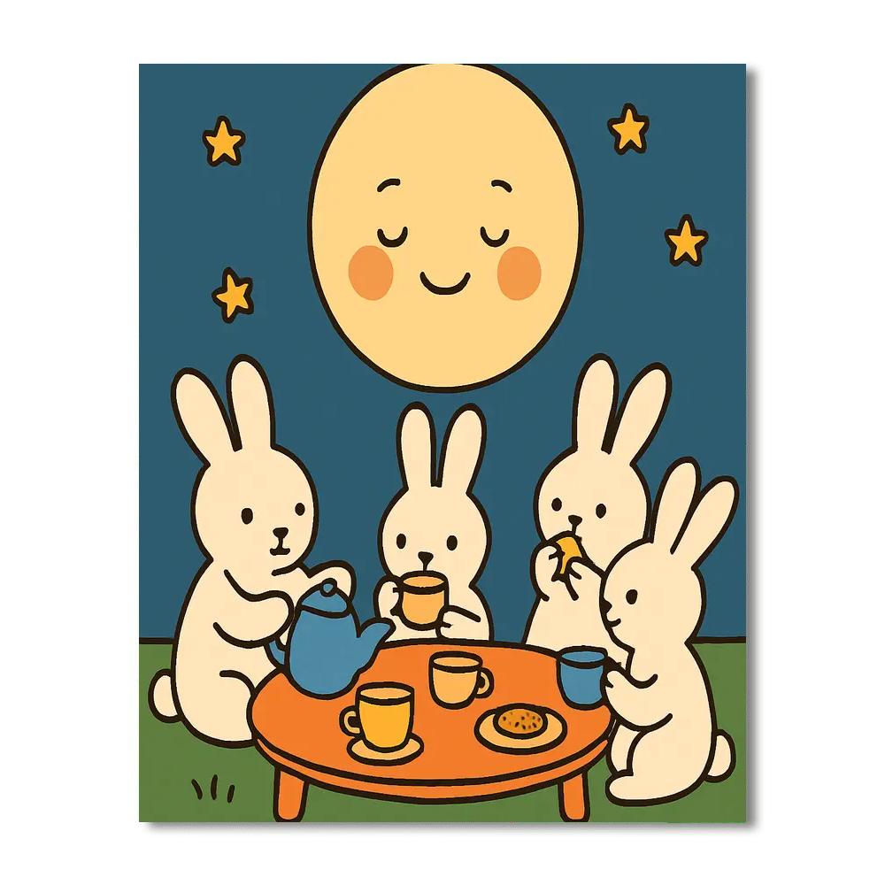 Moonlight Tea Party Painting by numbers kit