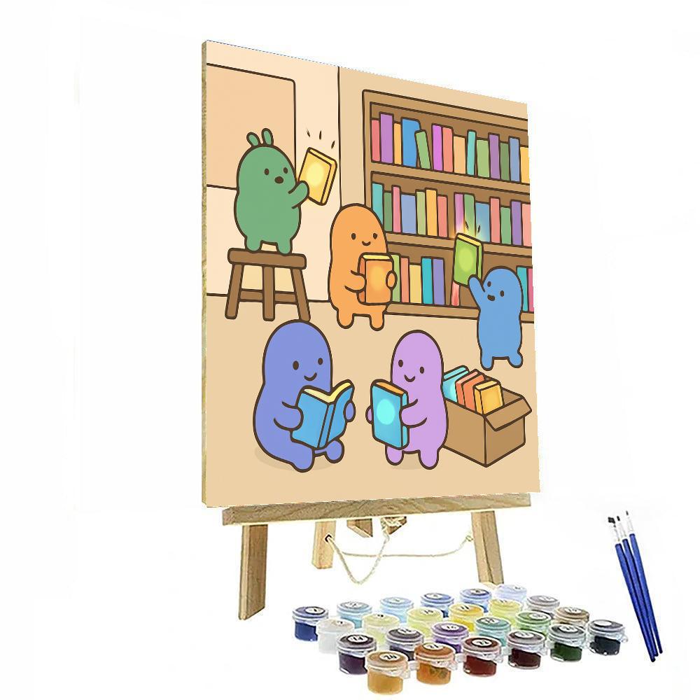 Alien Library Helpers Number painting