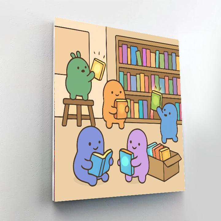 Alien Library Helpers Number painting