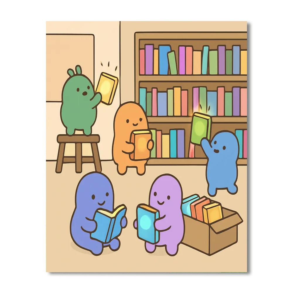 Alien Library Helpers Number painting