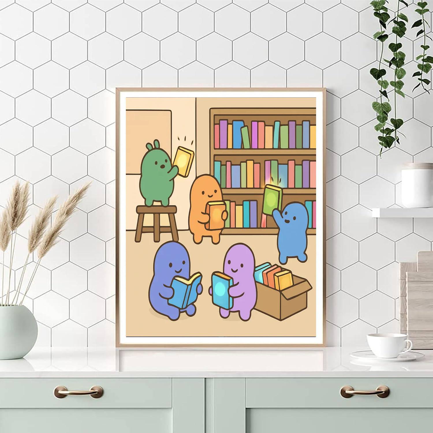 Alien Library Helpers Number painting