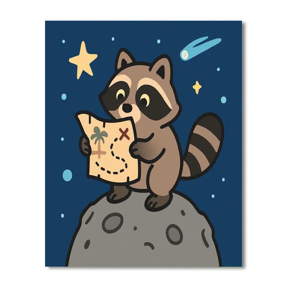 Treasure Comet Map Number painting