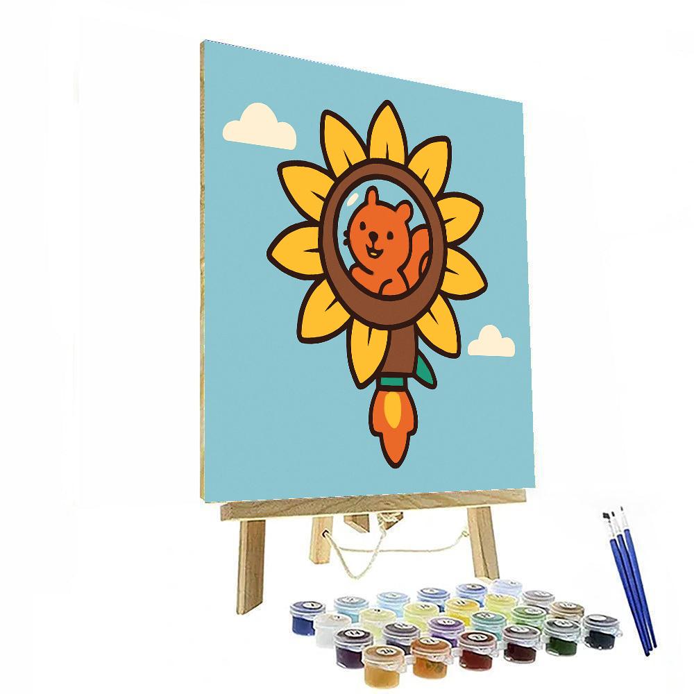 Sunflower Spaceship painting number kit