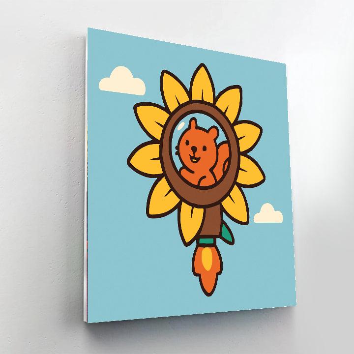 Sunflower Spaceship painting number kit