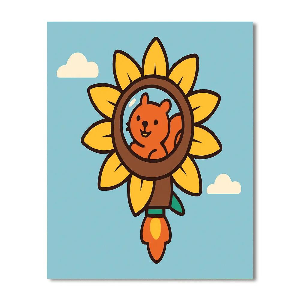 Sunflower Spaceship painting number kit