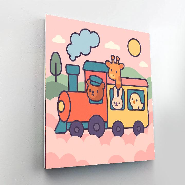 Friendly Foggy Train paint by color
