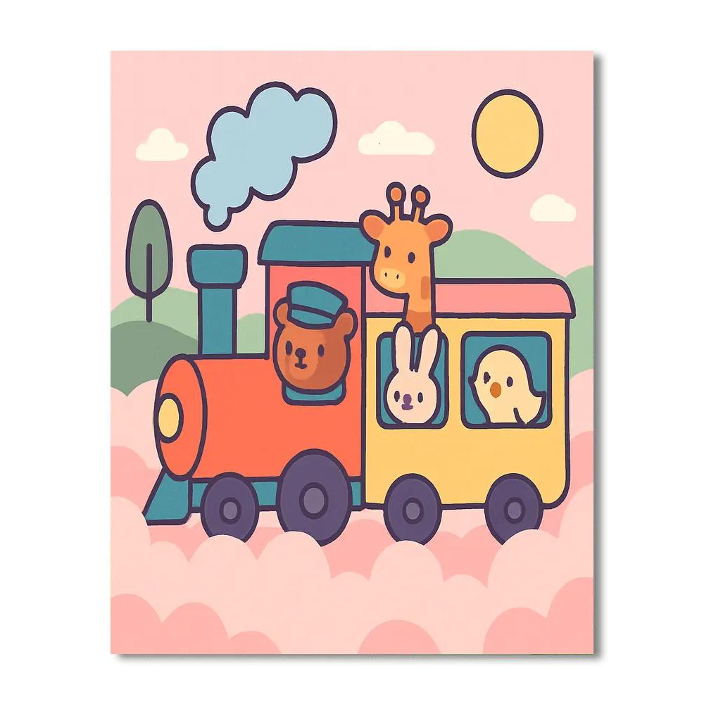 Friendly Foggy Train paint by color