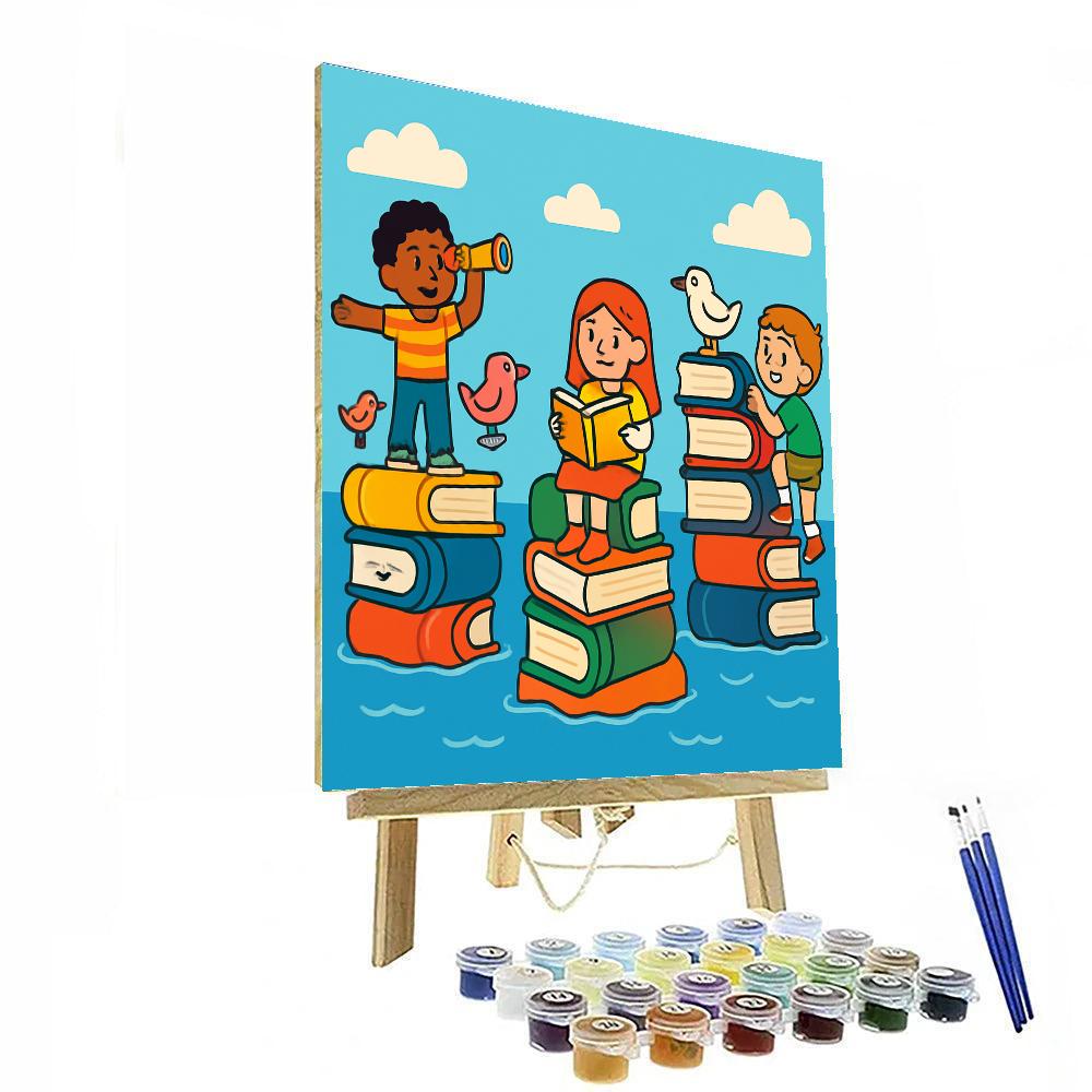 Giant Book Island paint by numbers