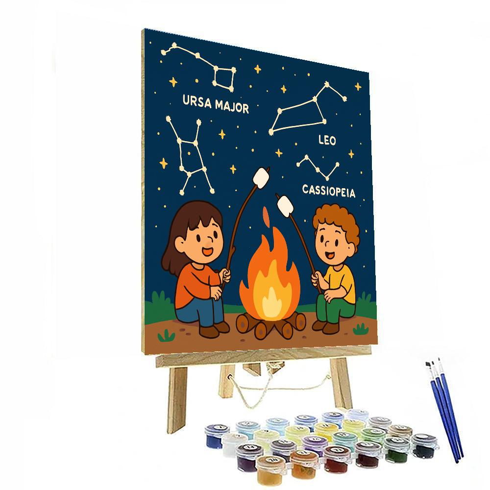 Constellation Camping Night paint by number