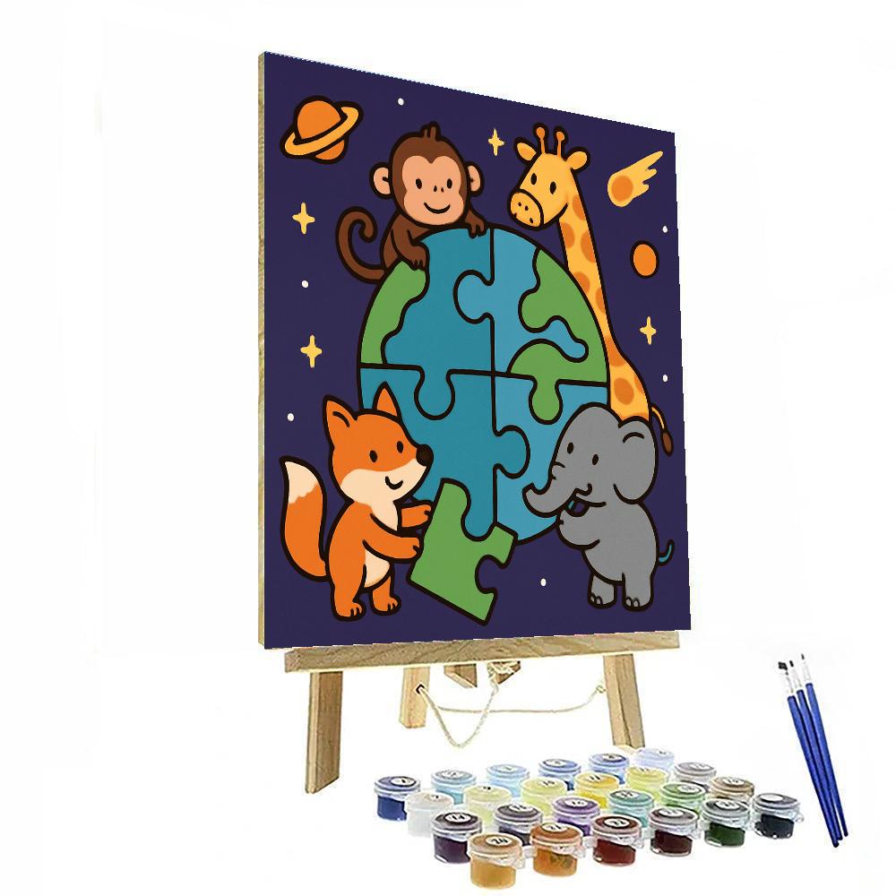 Puzzle Planet Pals Number painting