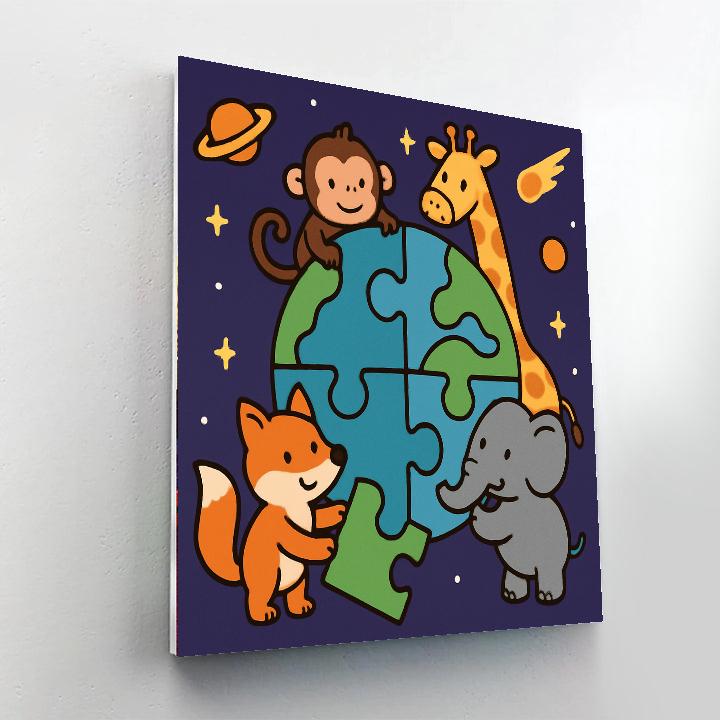 Puzzle Planet Pals Number painting