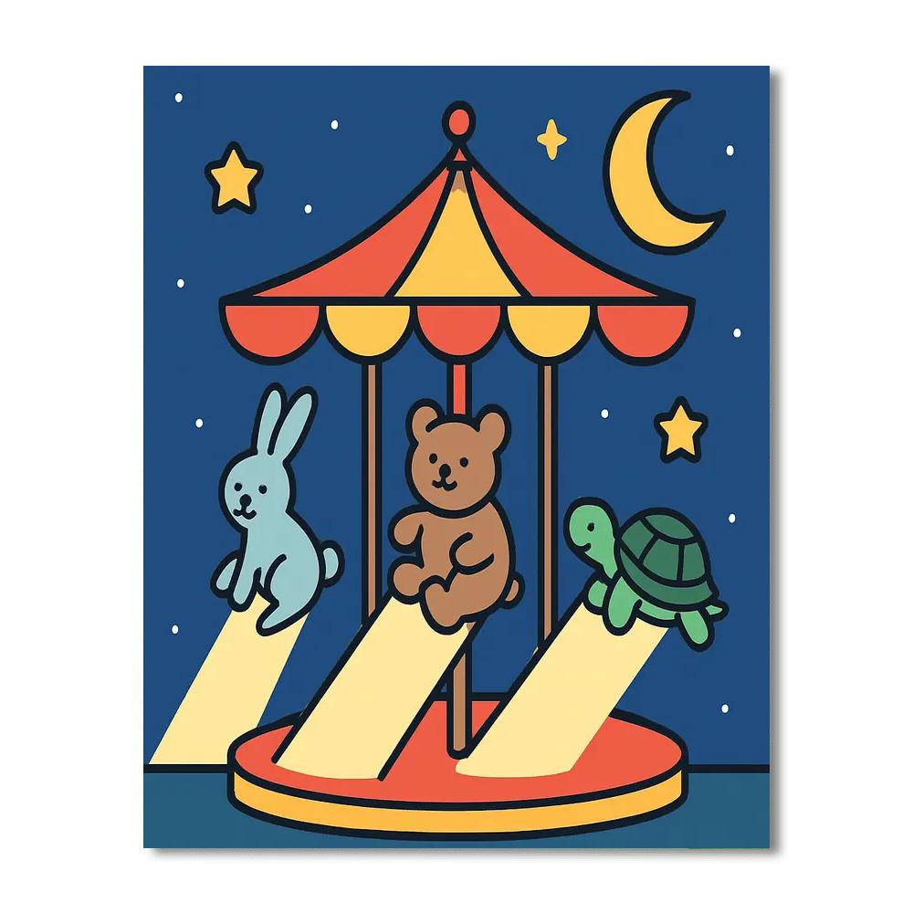 Moonbeam Carousel paint by number