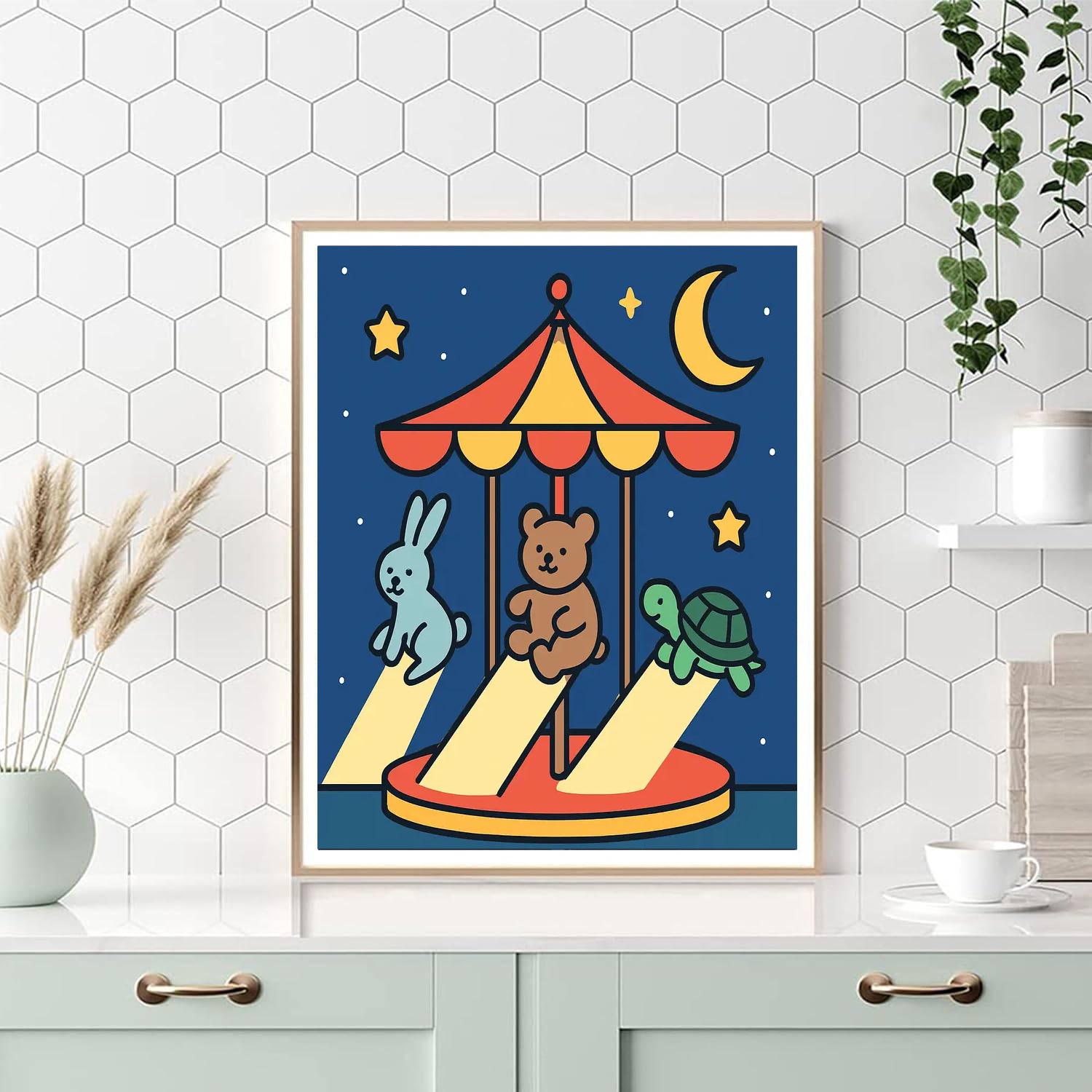 Moonbeam Carousel paint by number