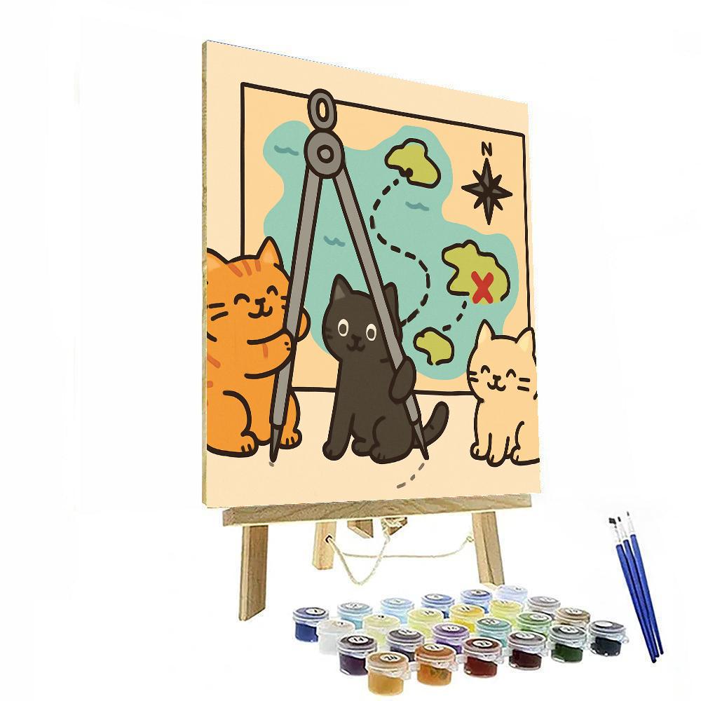 Compass Cat Crew Number painting
