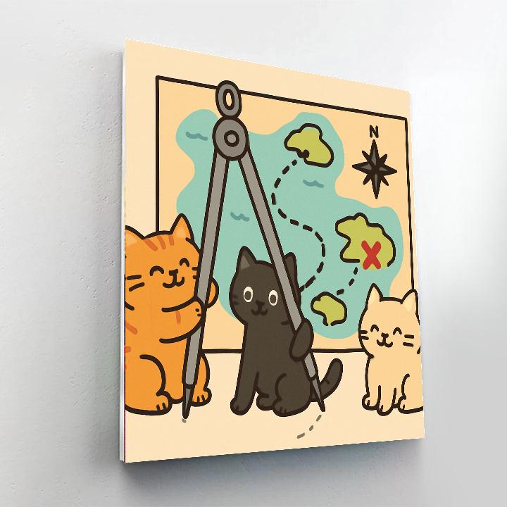Compass Cat Crew Number painting