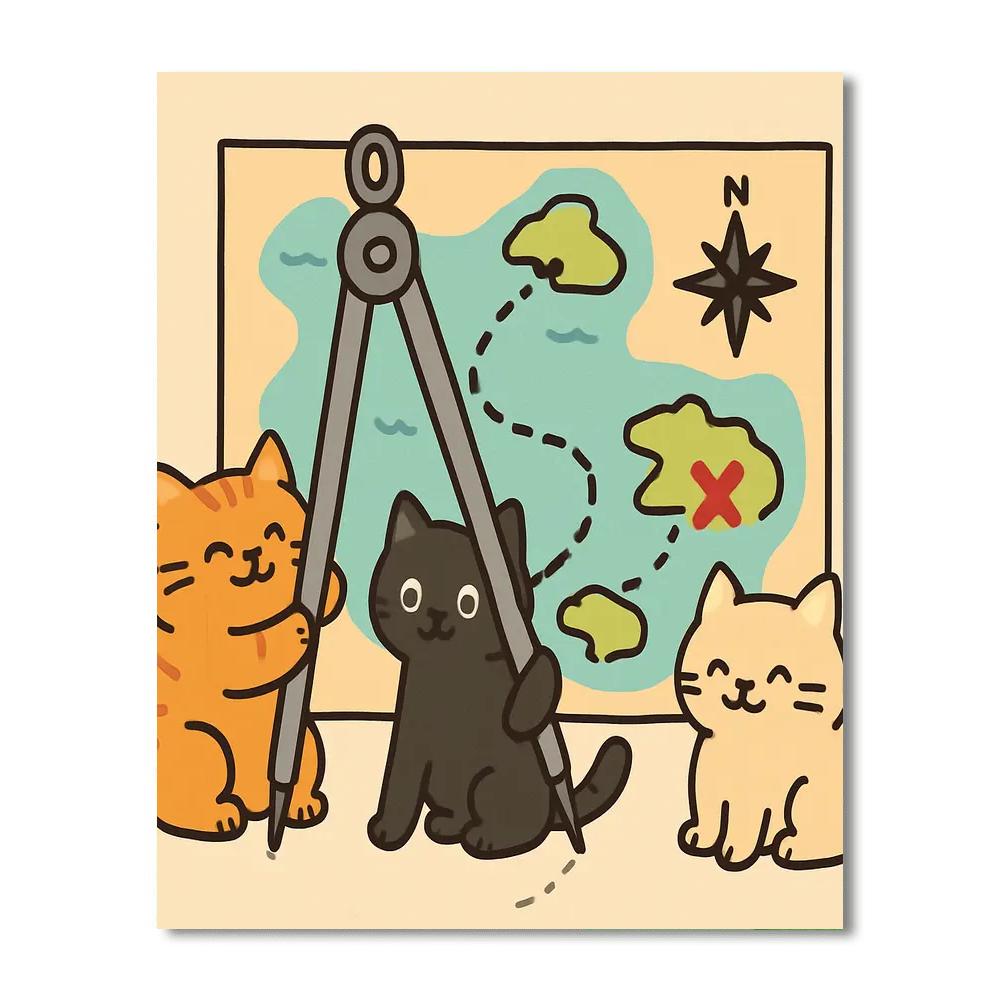 Compass Cat Crew Number painting