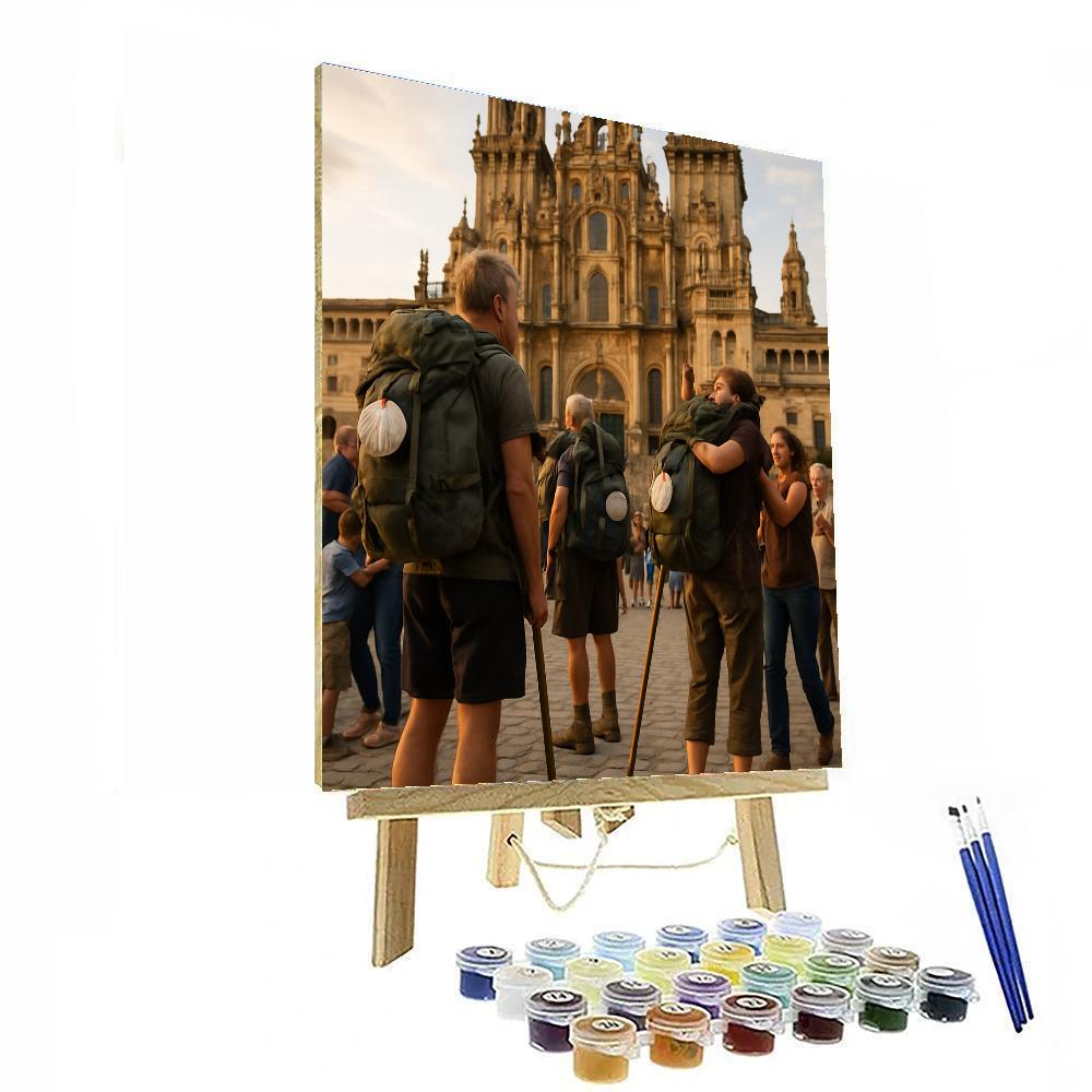 Santiago De Compostela Pilgrim Arrival DIY paint by numbers