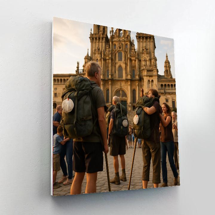 Santiago De Compostela Pilgrim Arrival DIY paint by numbers