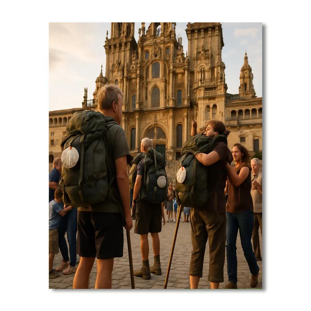 Santiago De Compostela Pilgrim Arrival DIY paint by numbers