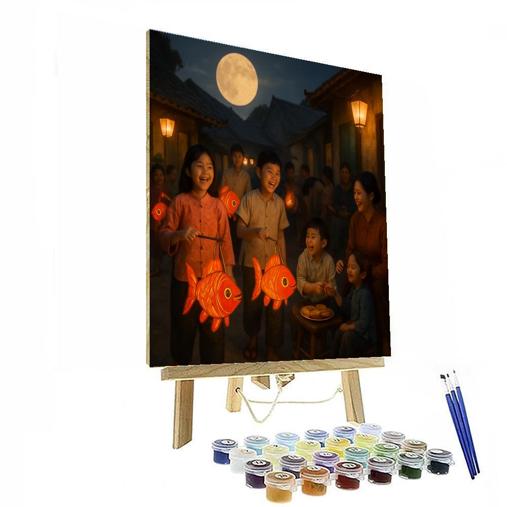 Tet Trung Thu Moon Festival Children Number painting