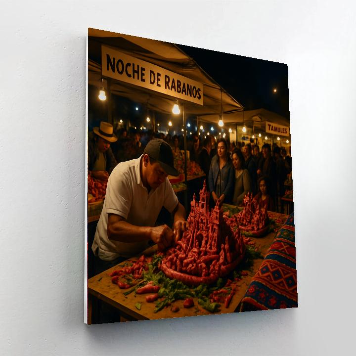 Noche De Rábanos Oaxaca Night Market DIY paint by numbers