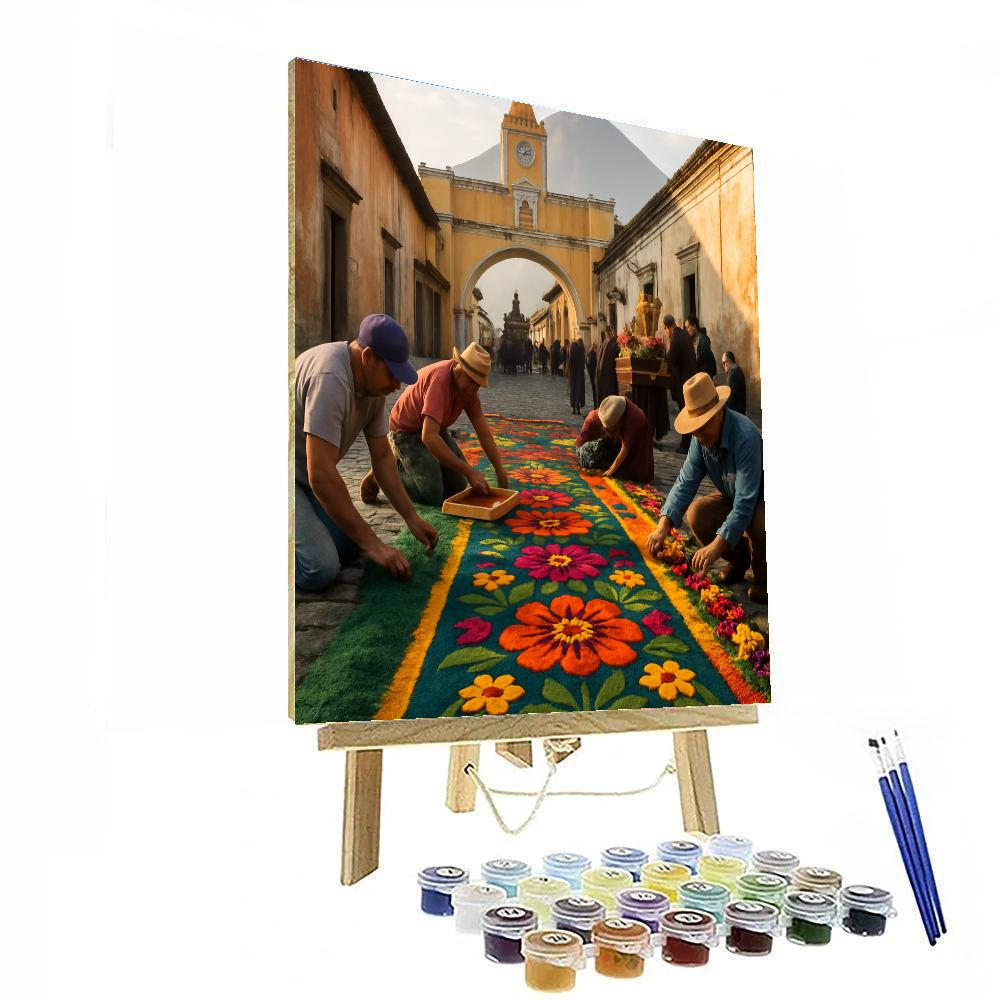 Semana Santa Antigua Flower Carpets paint by color