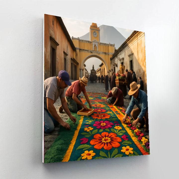 Semana Santa Antigua Flower Carpets paint by color