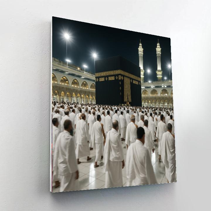 Hajj Pilgrim Tawaf Night paint by color