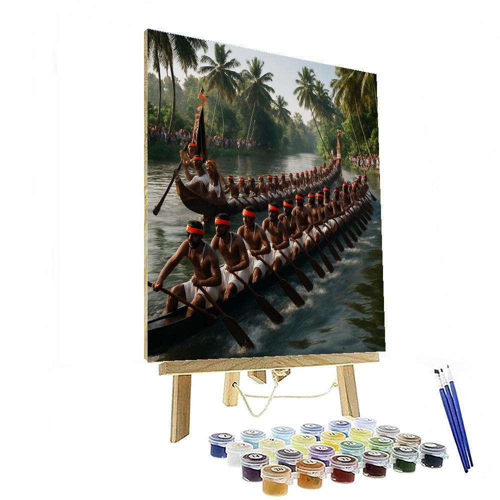 Ritual Boat Race Kerala Backwaters paint by number