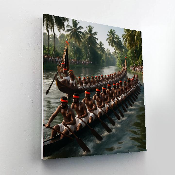 Ritual Boat Race Kerala Backwaters paint by number
