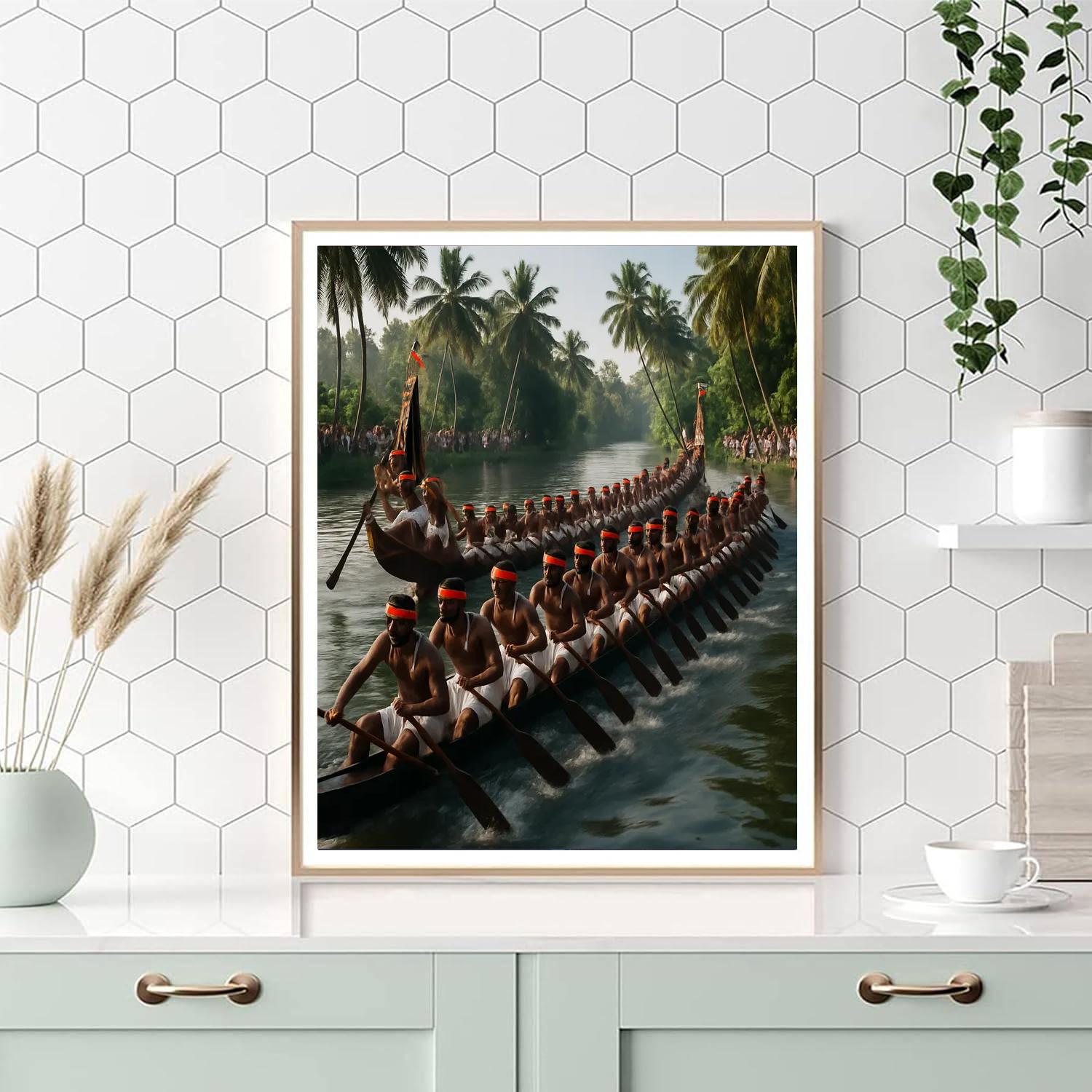 Ritual Boat Race Kerala Backwaters paint by number