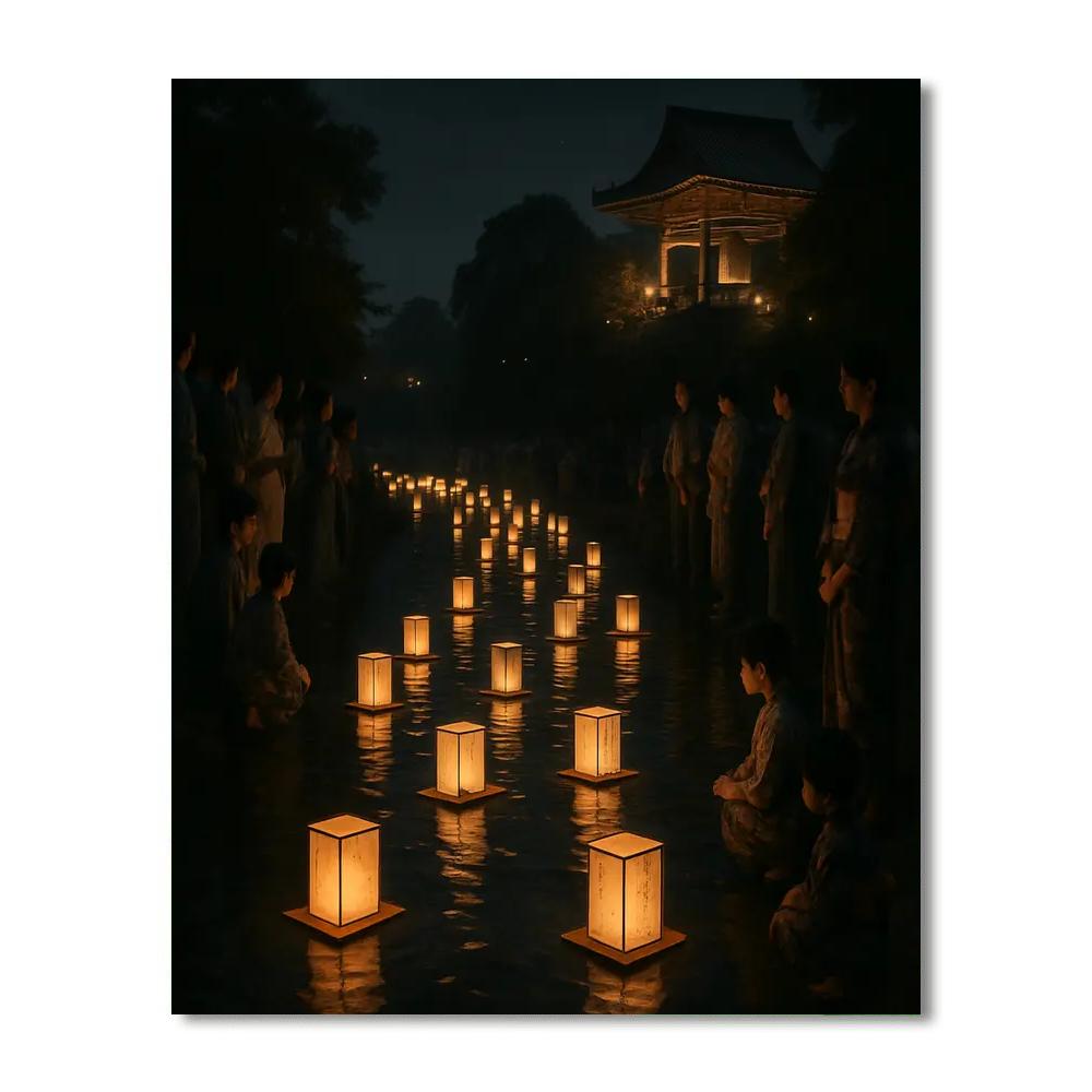 Obon Lantern Floating Japan Paint by numbers kits